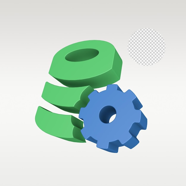 3D Render Data Processing Icon Symbol