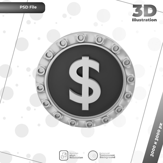 3d render dollar illustration