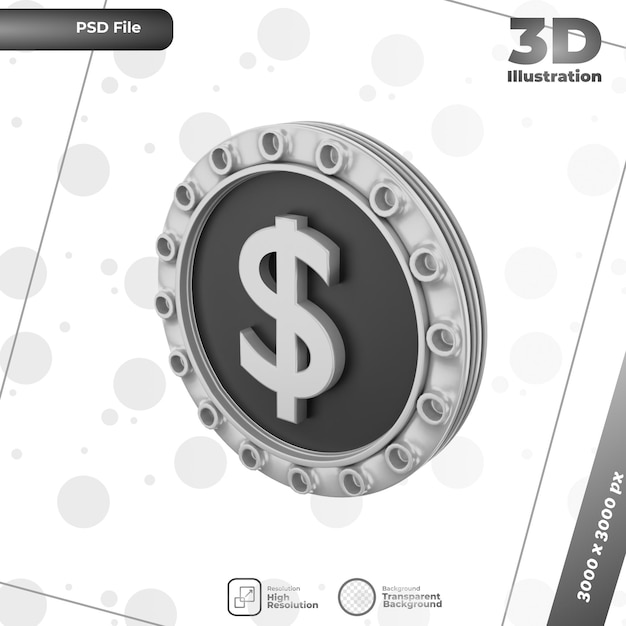 3d render dollar illustration