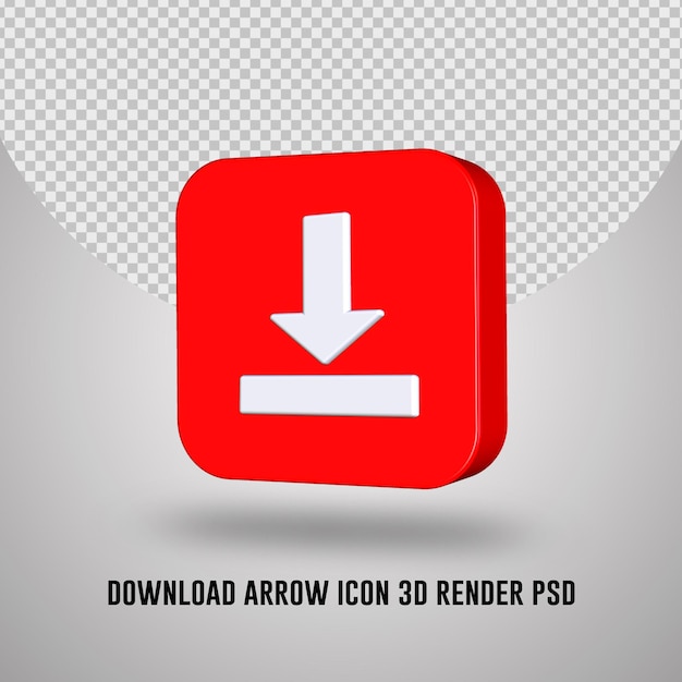 3d render download arrow icon