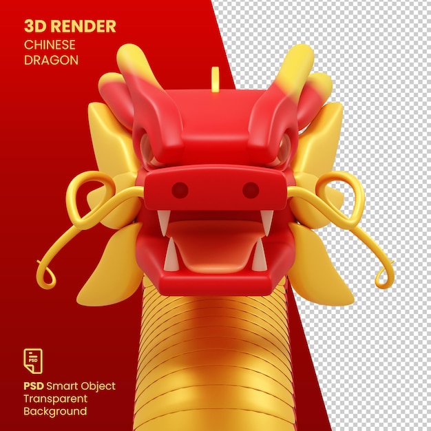 PSD 3d render dragon chinese new year