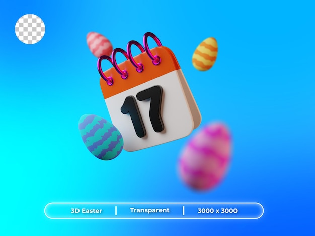 3D Render Easter Calendar