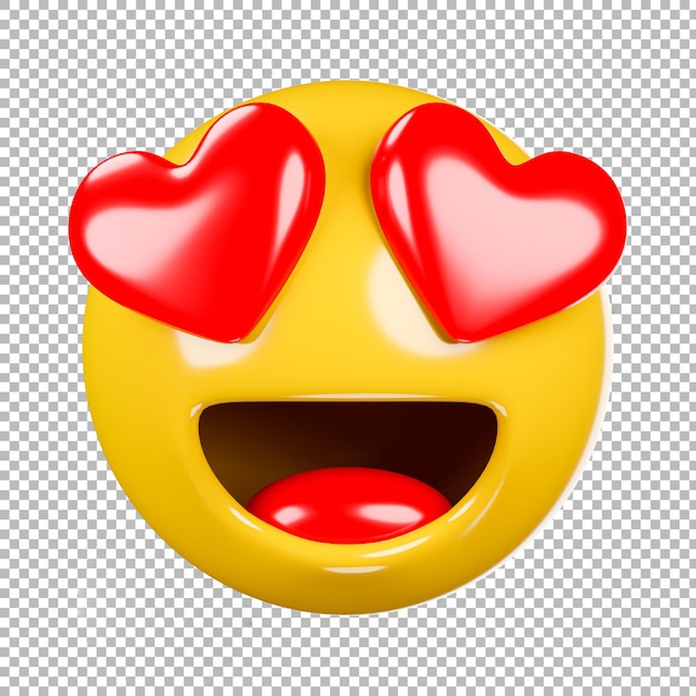 3d render of emoji or emoticon with transparent background,clipping path.