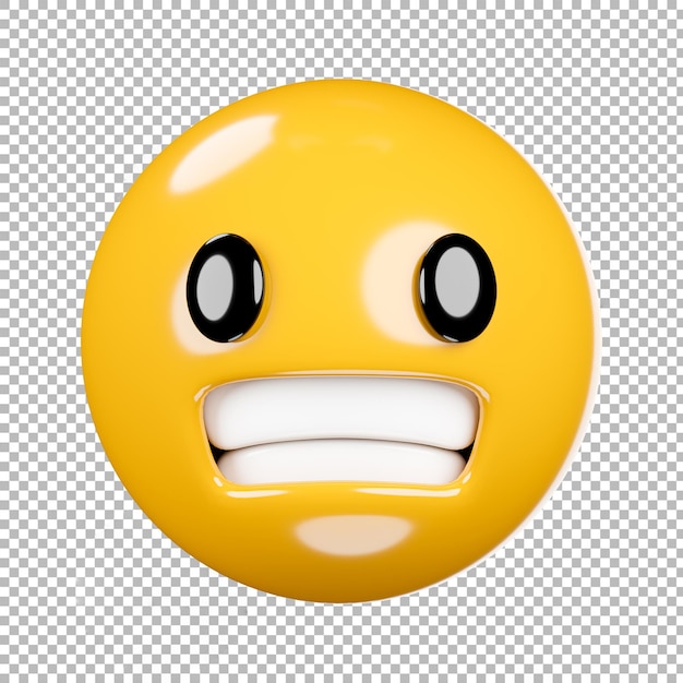 3d render of emoji or emoticon with transparent background,clipping path.