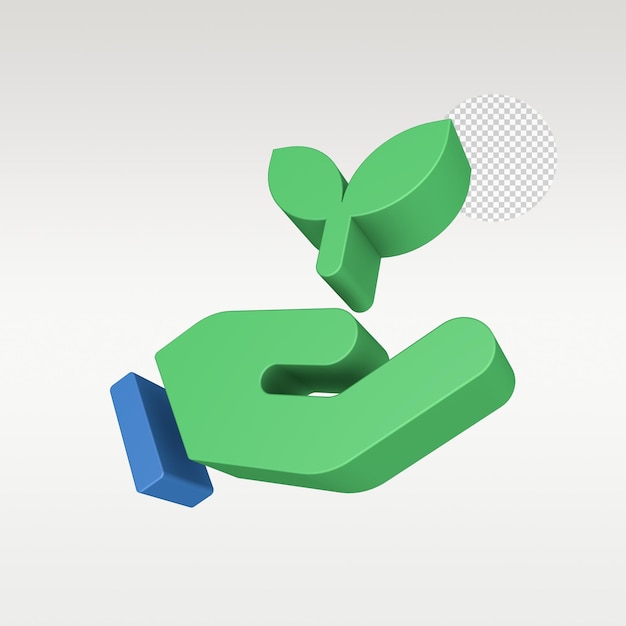 3D Render Energy Ecology Icon Symbol