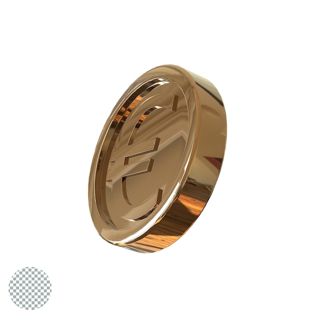 3d render euro coin icon