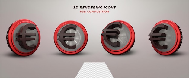 PSD 3d render euro sign