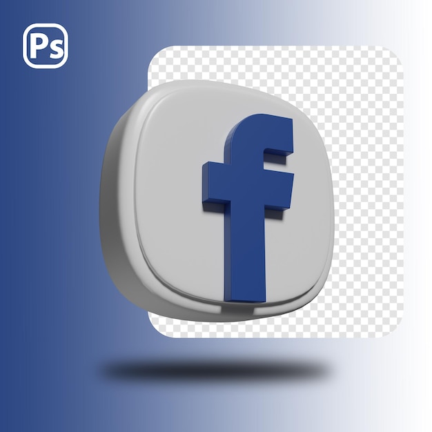 3d render Facebook minimal logo isolated