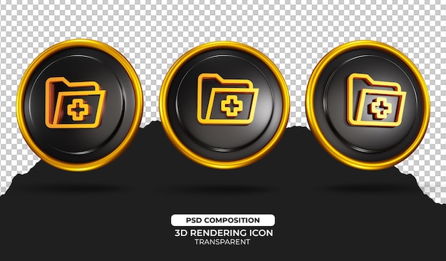 3d render file or folder icon illustration