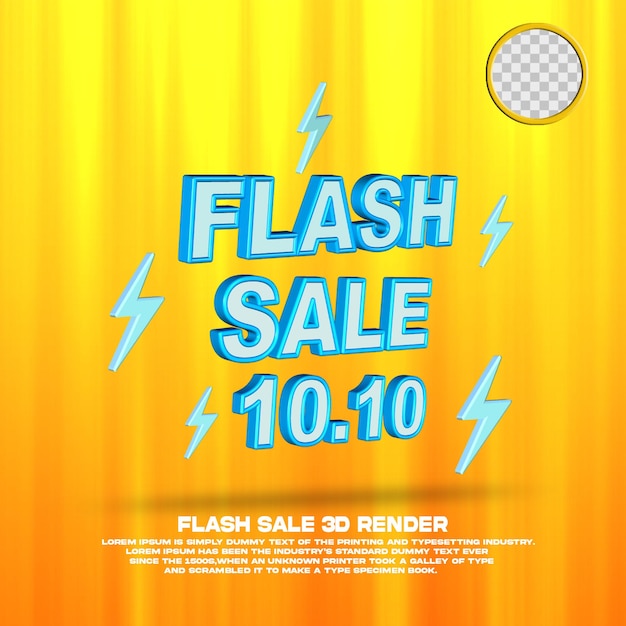 3D render flash sale 10.10 psd