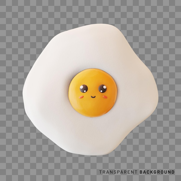 3D render of a fried egg