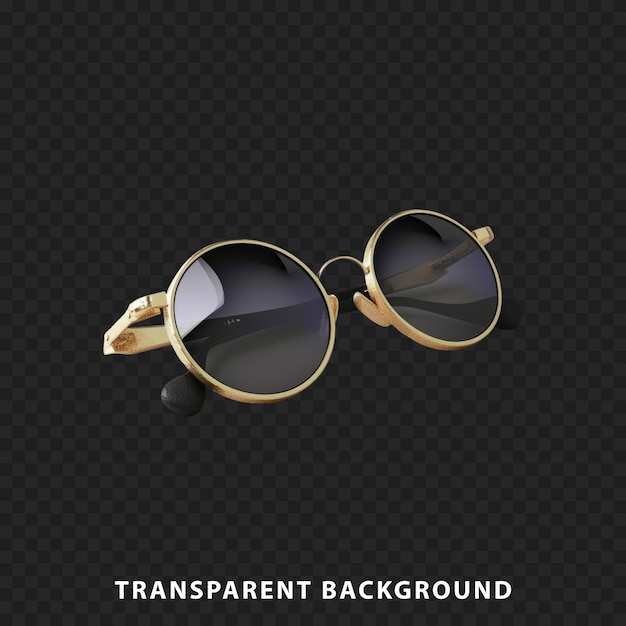 3D Render glasses isolated on transparent background