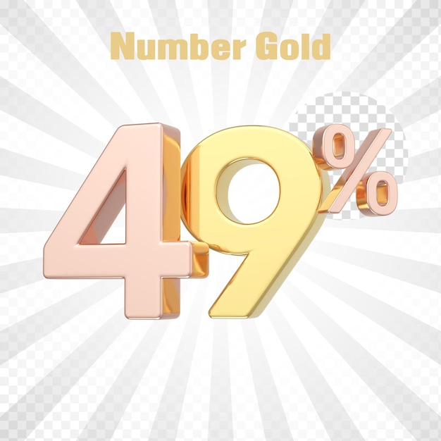 3d render of a gold 62 percent