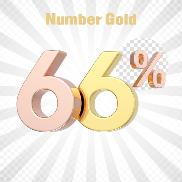 3d render of a gold 62 percent