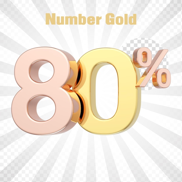 3d render of a gold 62 percent