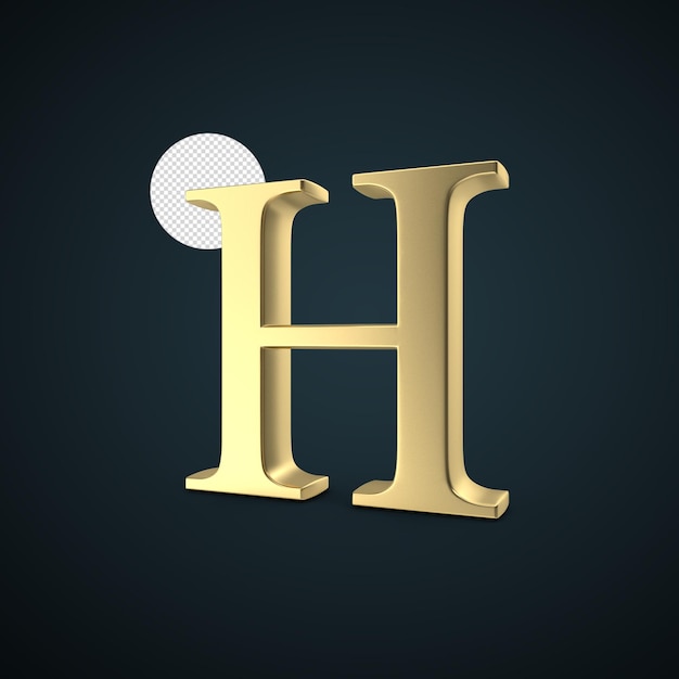 3d render gold H