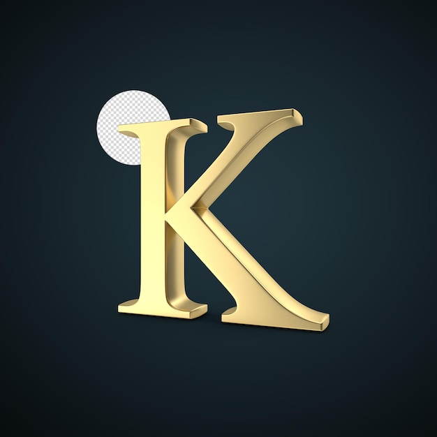 3d render gold K