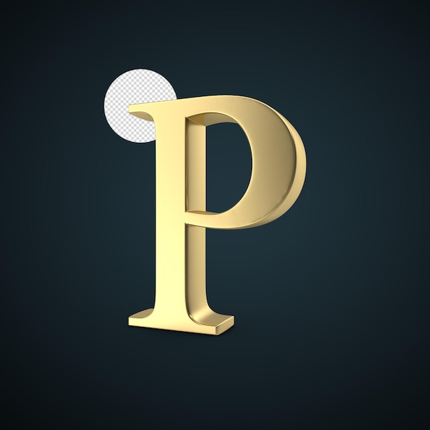 3d render gold P