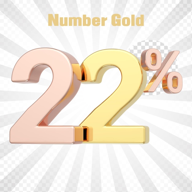 3d render of a gold percent