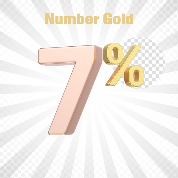 3d render of a gold percent