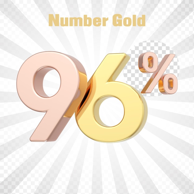 3d render of a gold percent