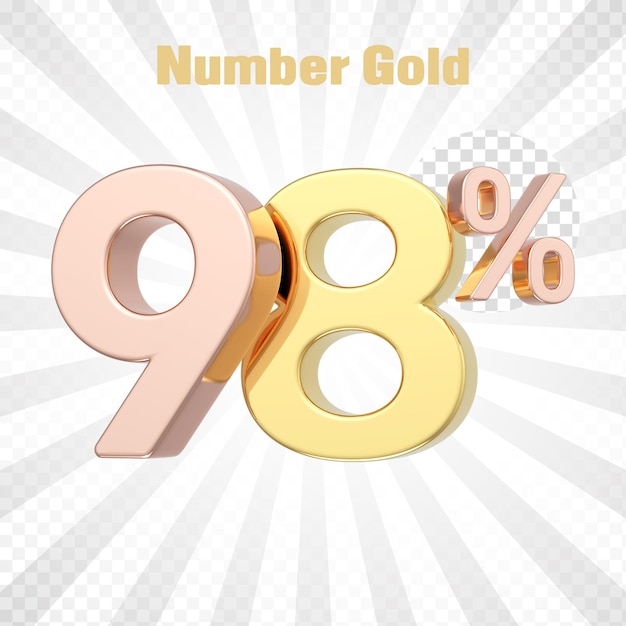 3d render of a gold percent