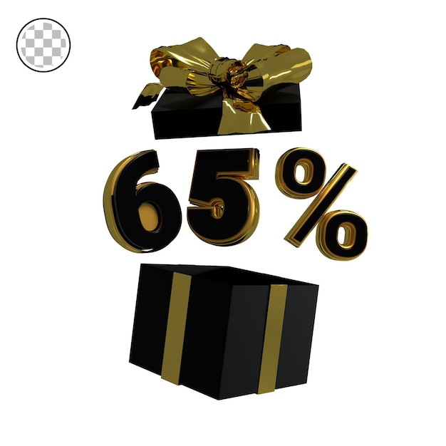 3d render gold sixty five percent