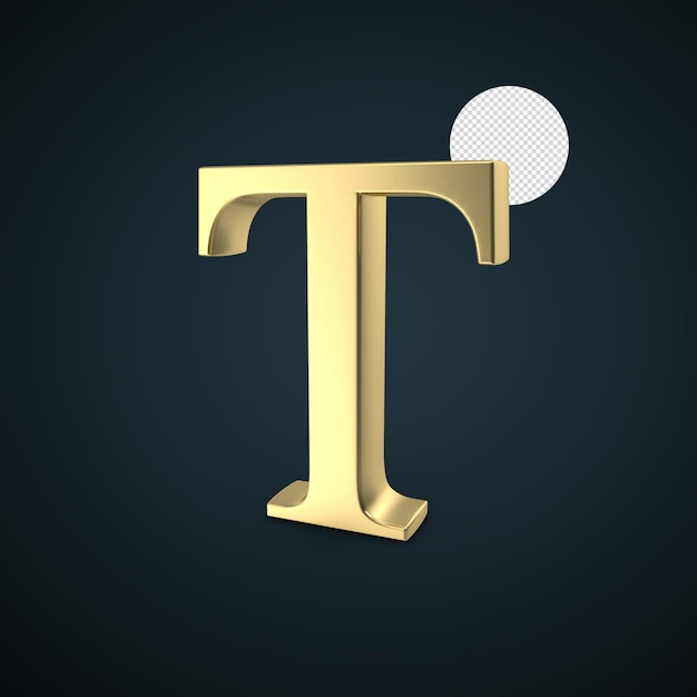 3d render gold T