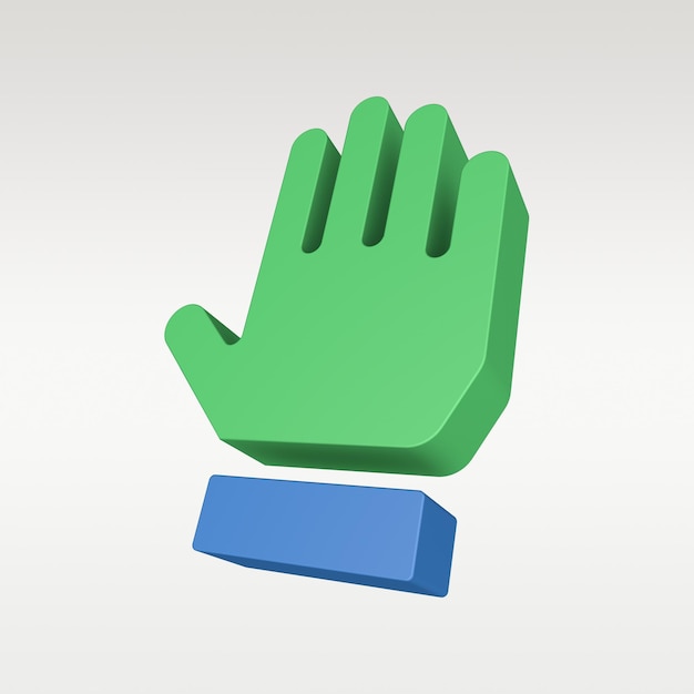 3D Render Hand Gesture Icon - Symbol