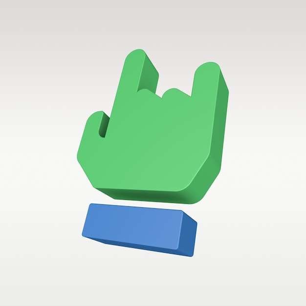 3D Render Hand Gesture Icon - Symbol