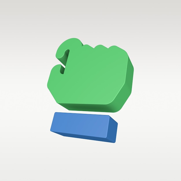 3D Render Hand Gesture Icon - Symbol