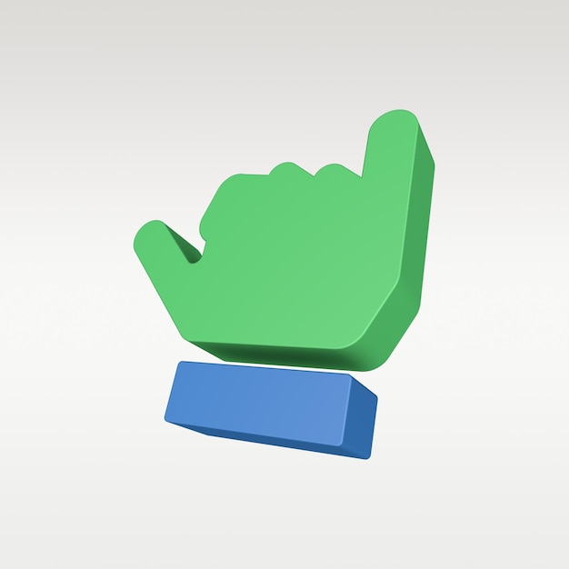 3D Render Hand Gesture Icon - Symbol