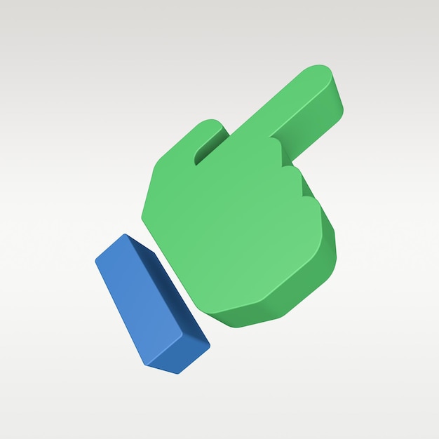 3D Render Hand Gesture Icon - Symbol