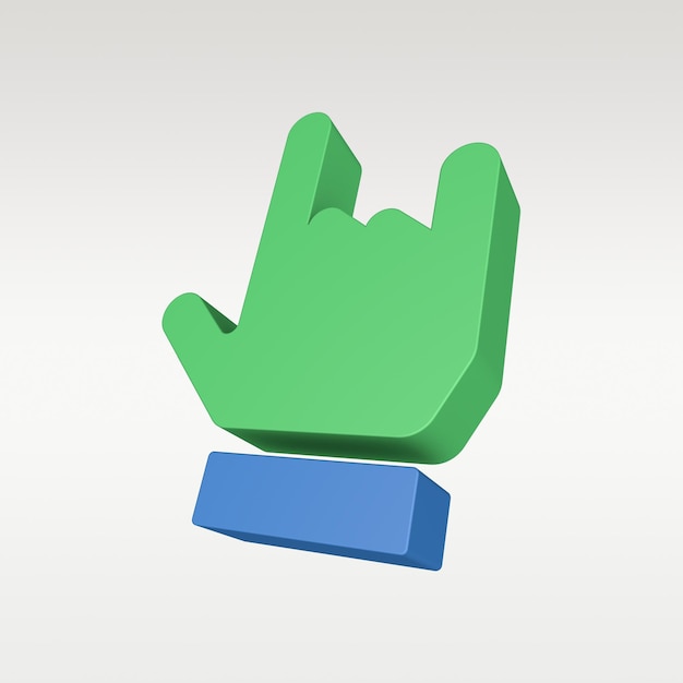 3D Render Hand Gesture Icon - Symbol