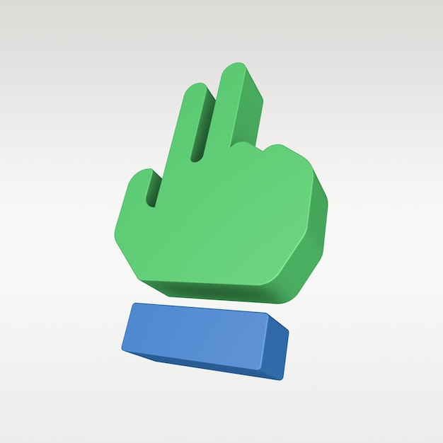 3D Render Hand Gesture Icon - Symbol