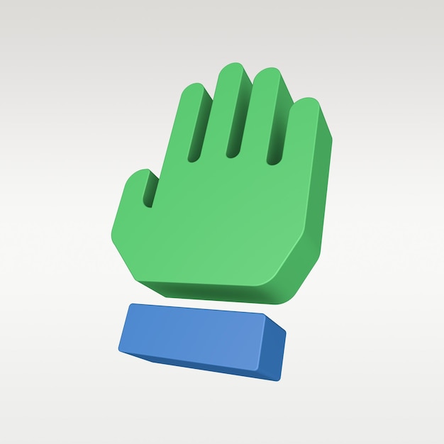 3D Render Hand Gesture Icon - Symbol