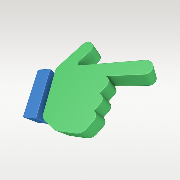 3D Render Hand Gesture Icon - Symbol