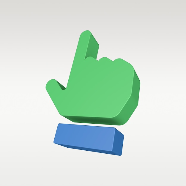 3D Render Hand Gesture Icon - Symbol