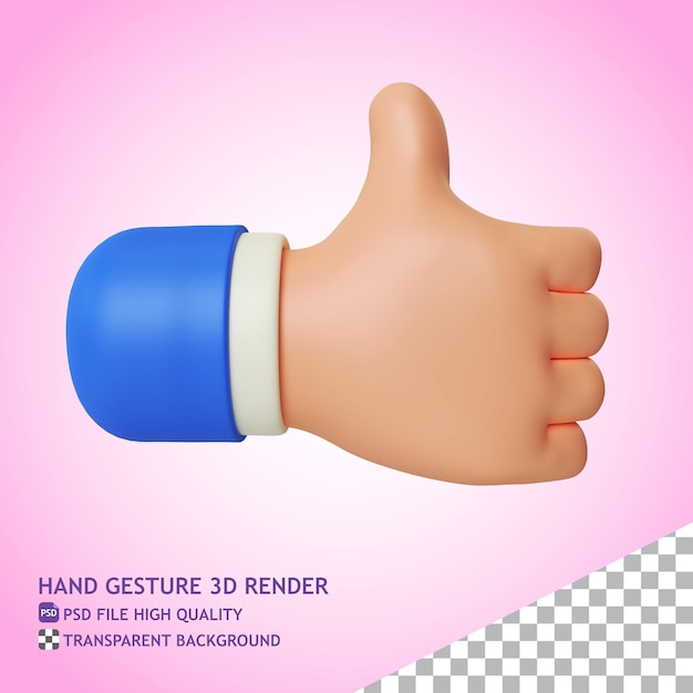 3D Render Hand Gesture Like