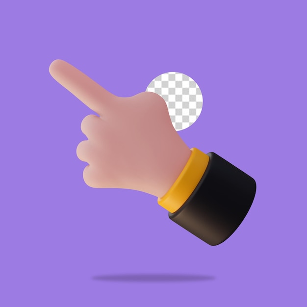 3d render hand icon isolated