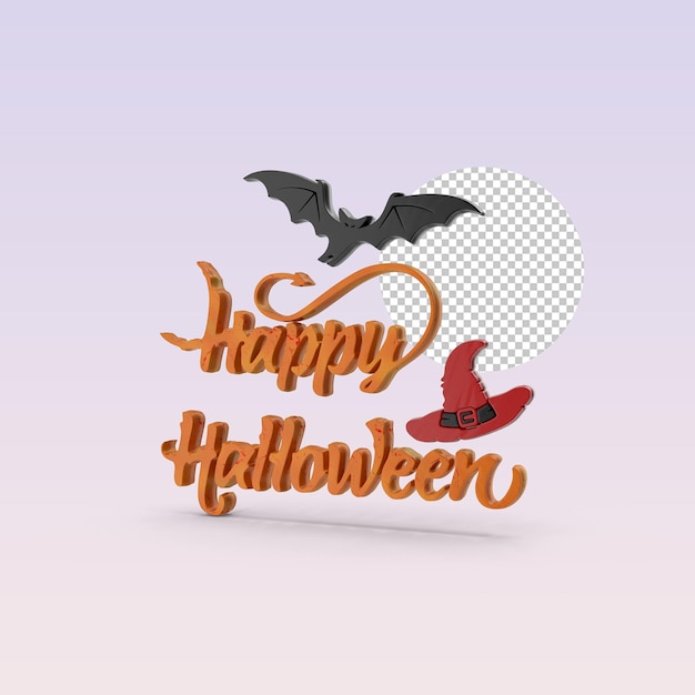 3d render Happy Happy Halloween