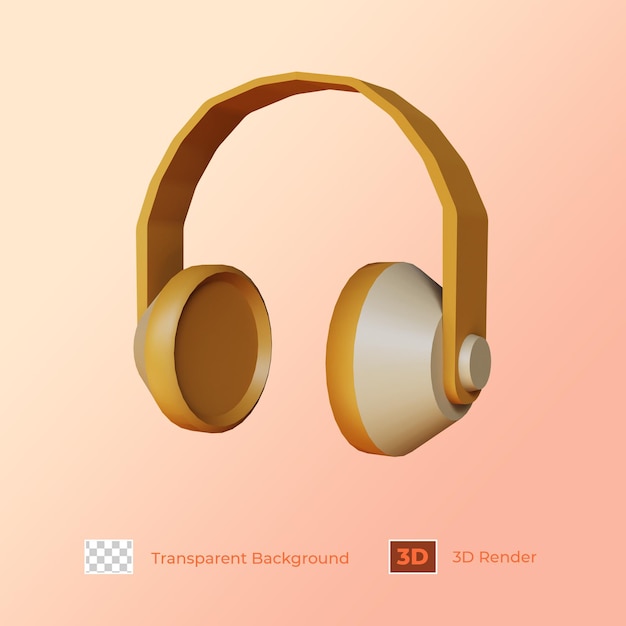 3D Render Headset Illustration