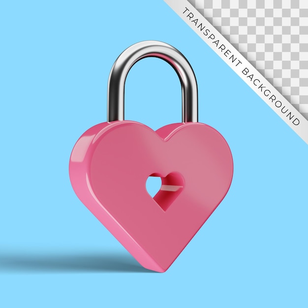 3D render Heart Lock