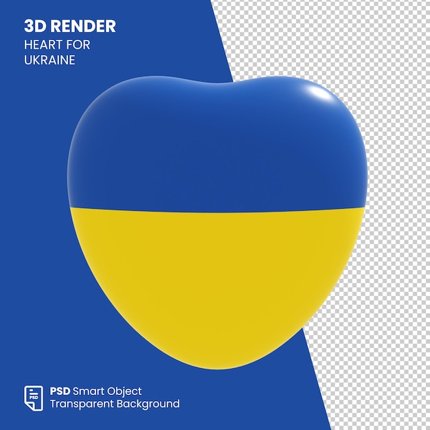 3D Render Heart For Ukraine