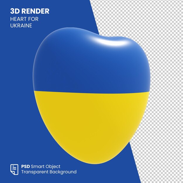 3D Render Heart For Ukraine