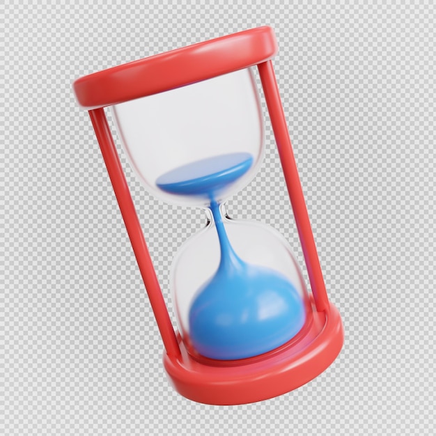 3d render of hourglass minimal isolated backgroundwith clipping path