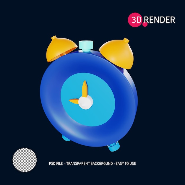 3d render icon alarm clock 1