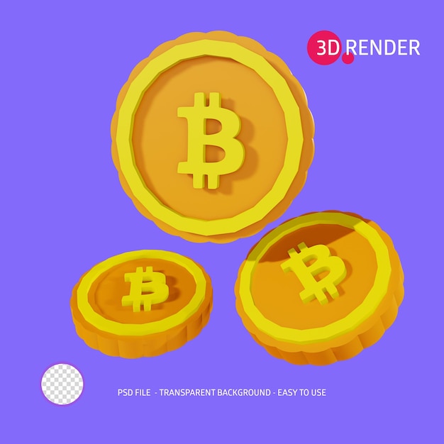 3d render icon BitCoin 2