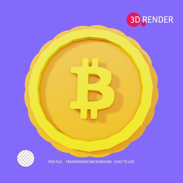 3d render icon BitCoin