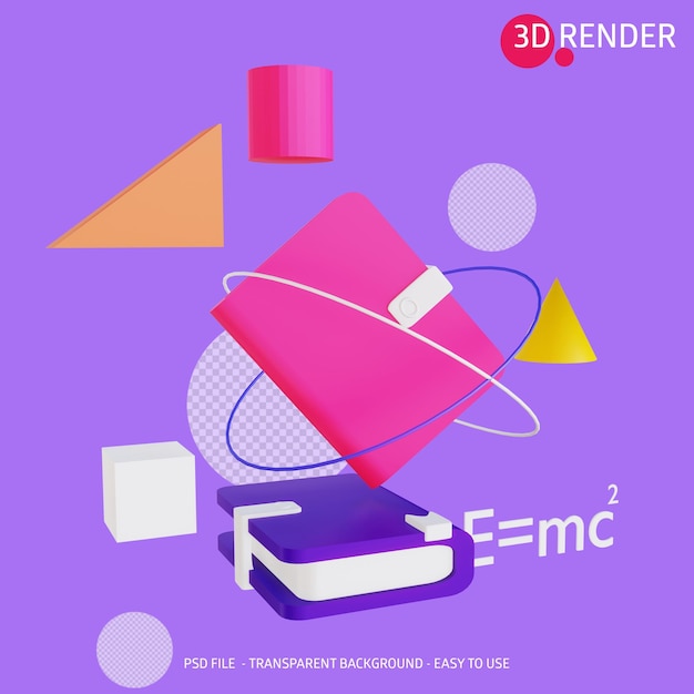 3d render icon book